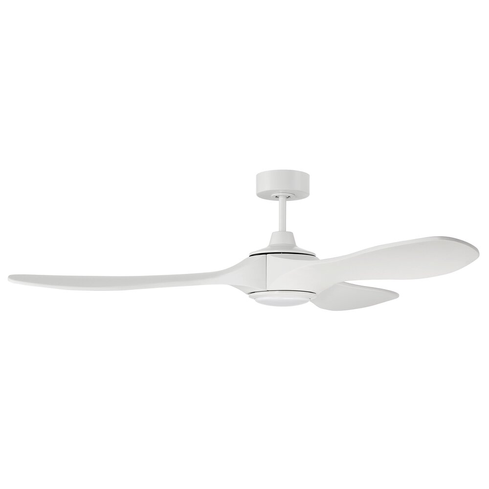 60" Ceiling Fan With Blades And Light Kit In White And Frost White Acrylic Fixture