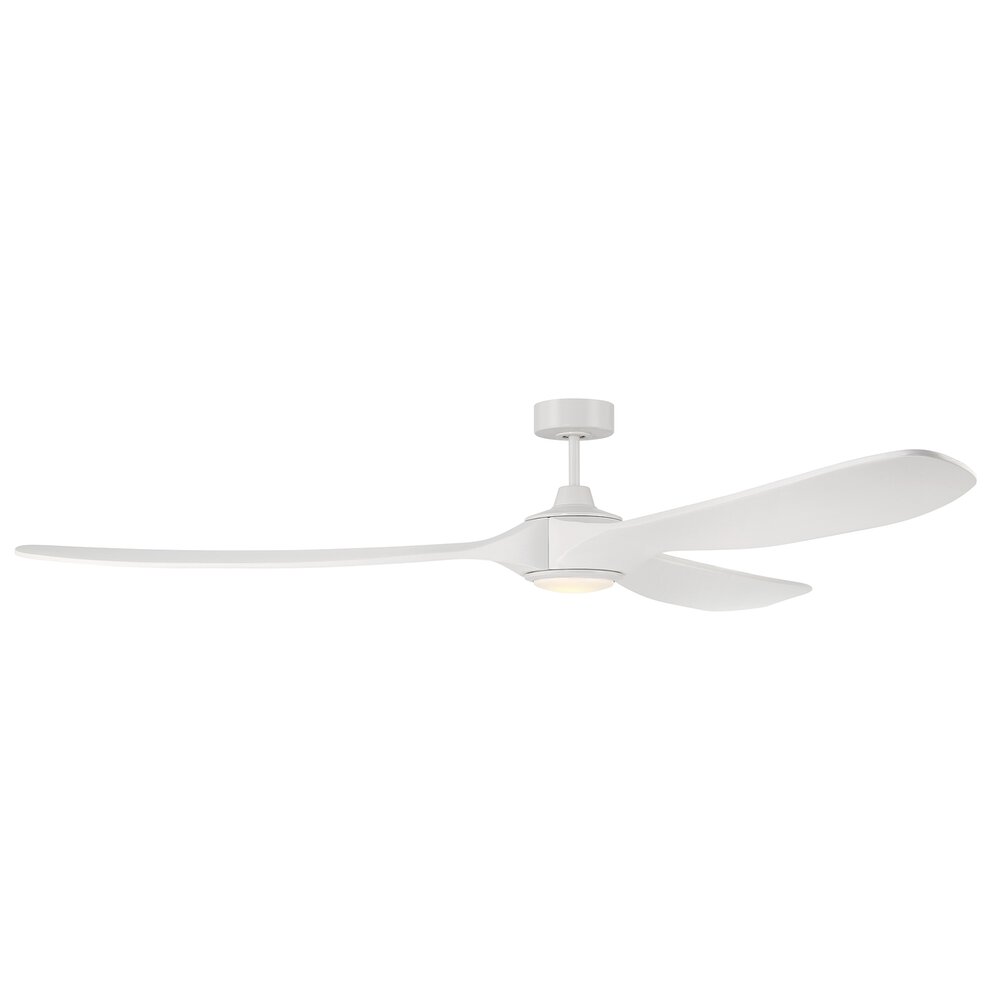 84" Ceiling Fan With Blades And Light Kit In White And Frost White Acrylic Fixture