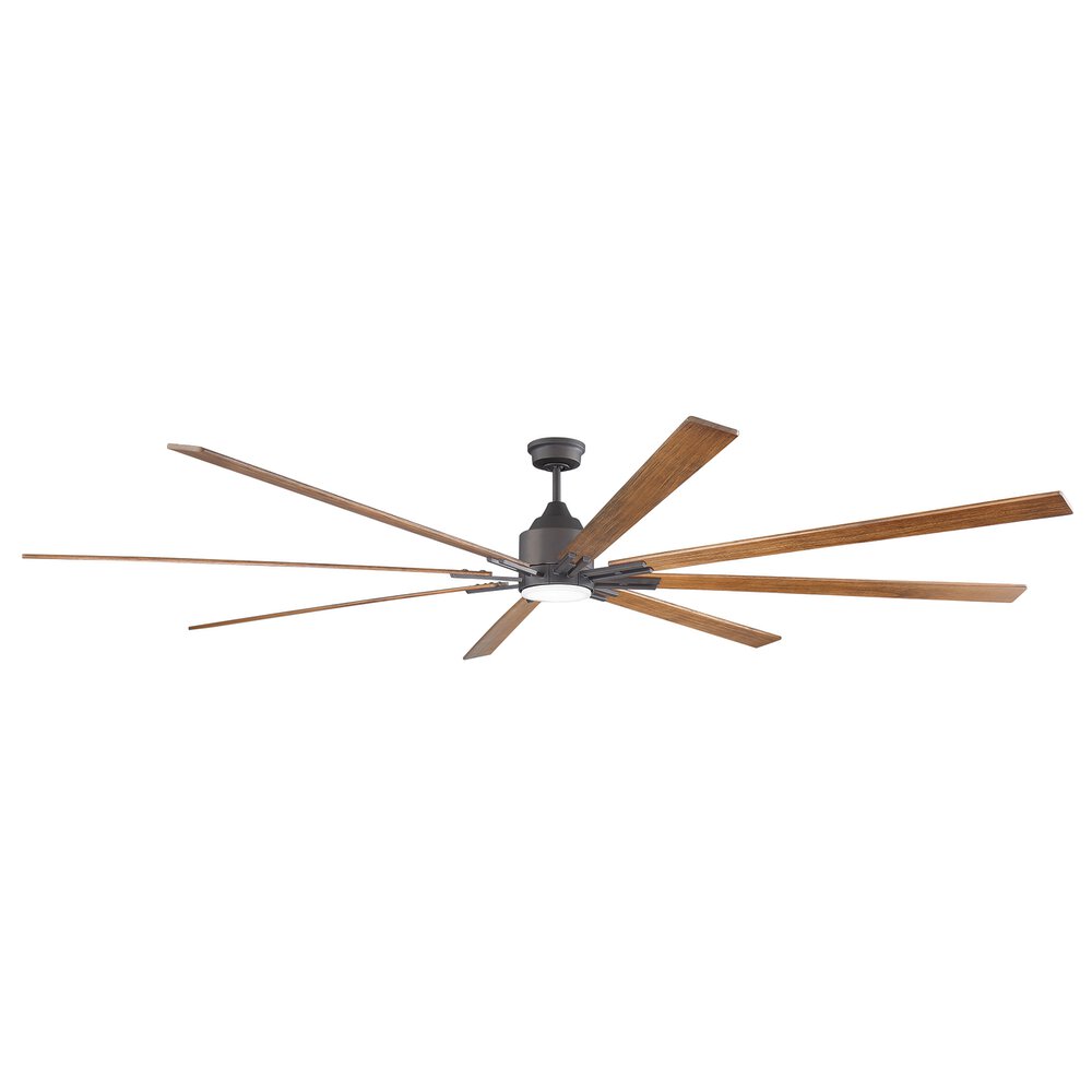 100" Ceiling Fan With Blades And Light Kit In Espresso And Frost White Acrylic Fixture