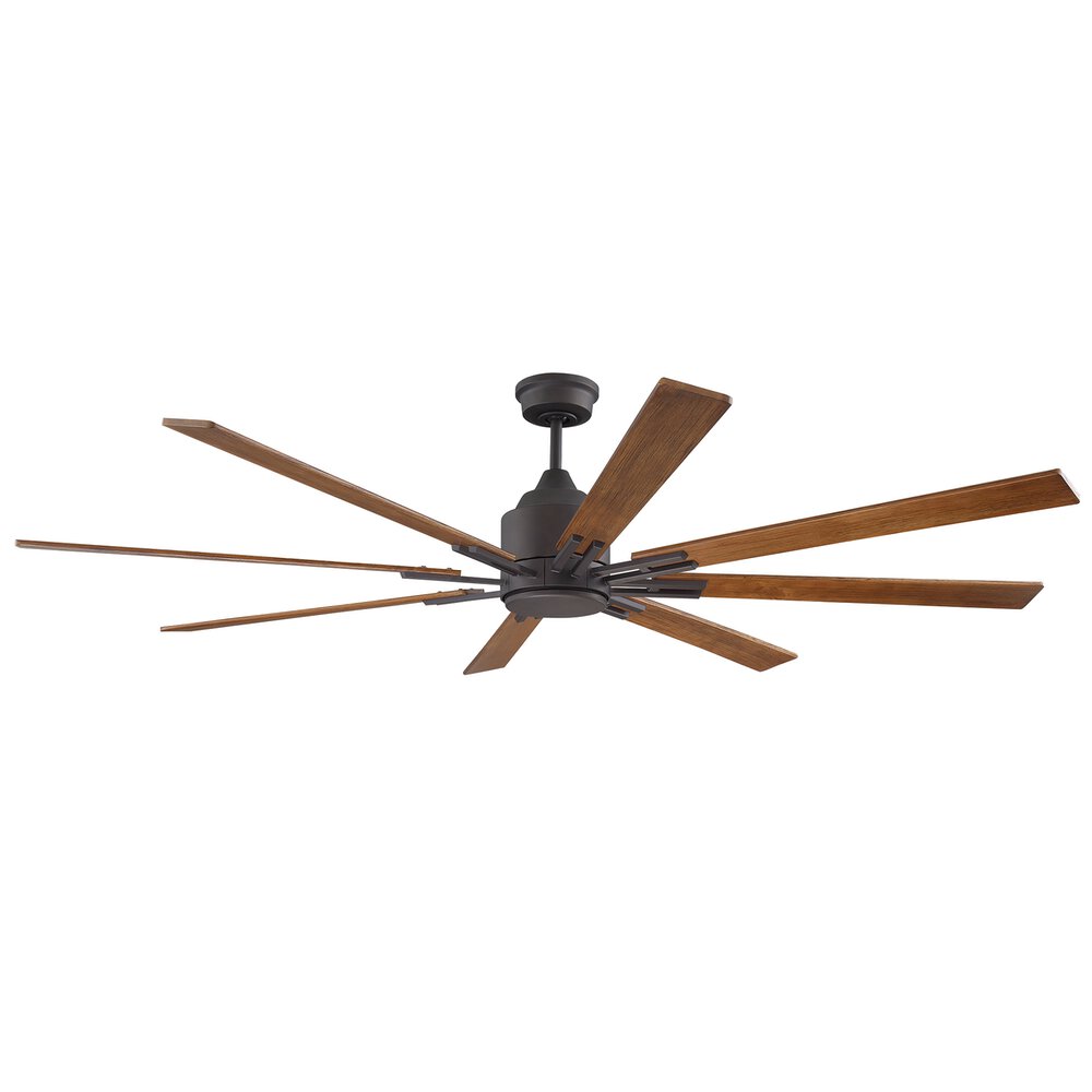 70" Ceiling Fan With Blades And Light Kit In Espresso And Frost White Acrylic Fixture