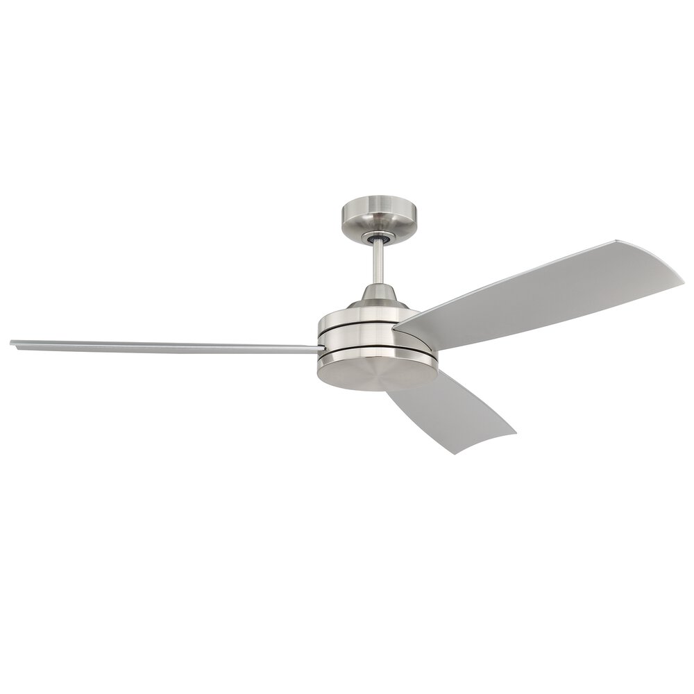 54" Ceiling Fan With Blades In Brushed Polished Nickel