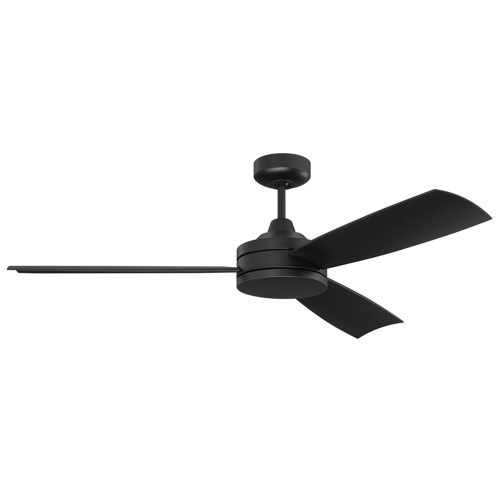 54" Ceiling Fan With Blades In Flat Black