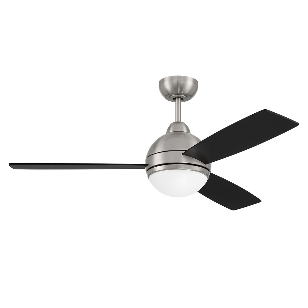 48" Ceiling Fan (Blades Included) In Brushed Polished Nickel And Frost White Acrylic Fixture