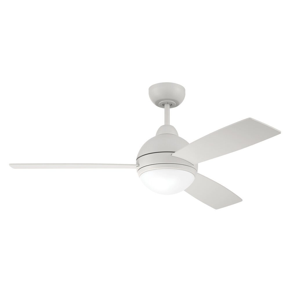 48" Ceiling Fan (Blades Included) In White And Frost White Acrylic Fixture