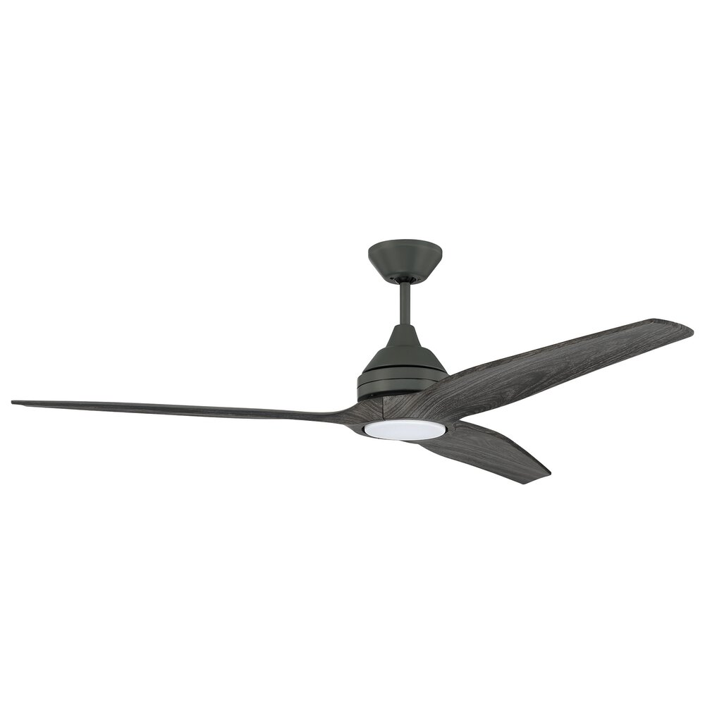 60"Ceiling Fan With Blades Included In Aged Galvanized And Cream White Acrylic Fixture