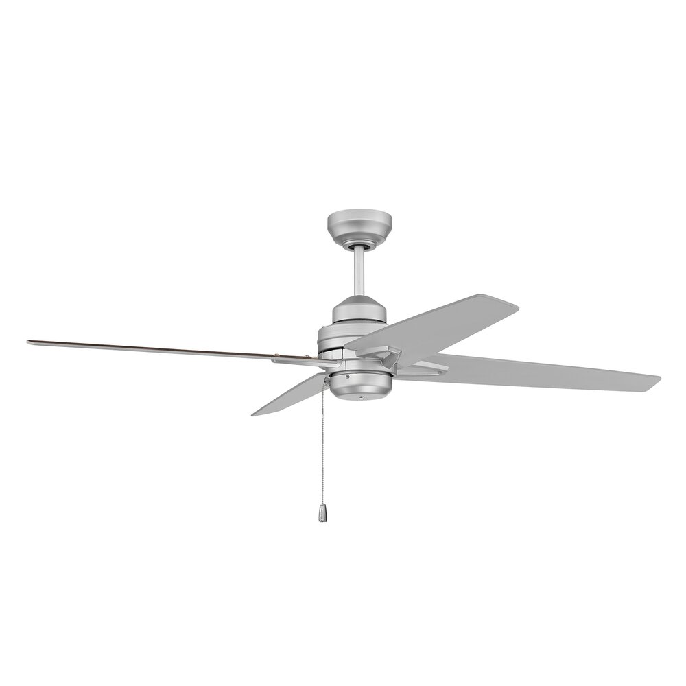 52" Ceiling Fan With Blades And Light Kit In Painted Nickel