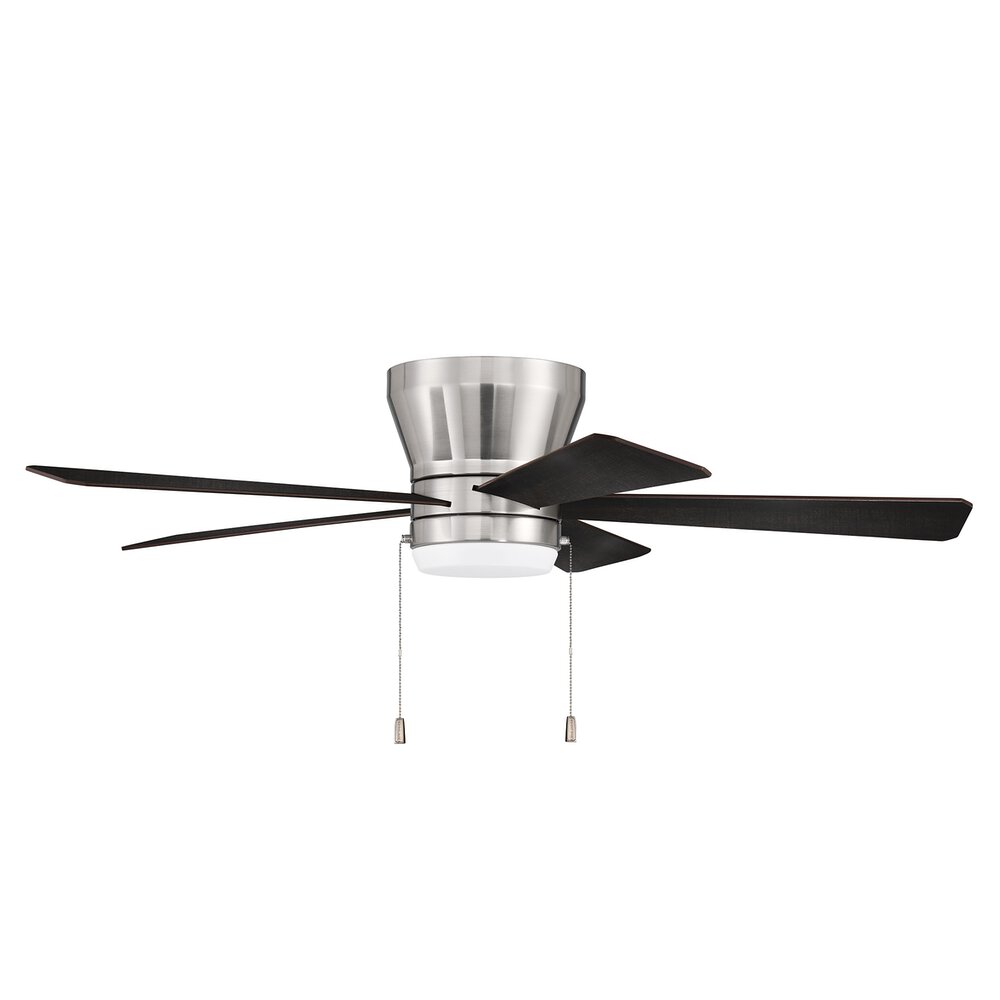 52" Fan In Brushed Polished Nickel And Frost White Acrylic Fixture