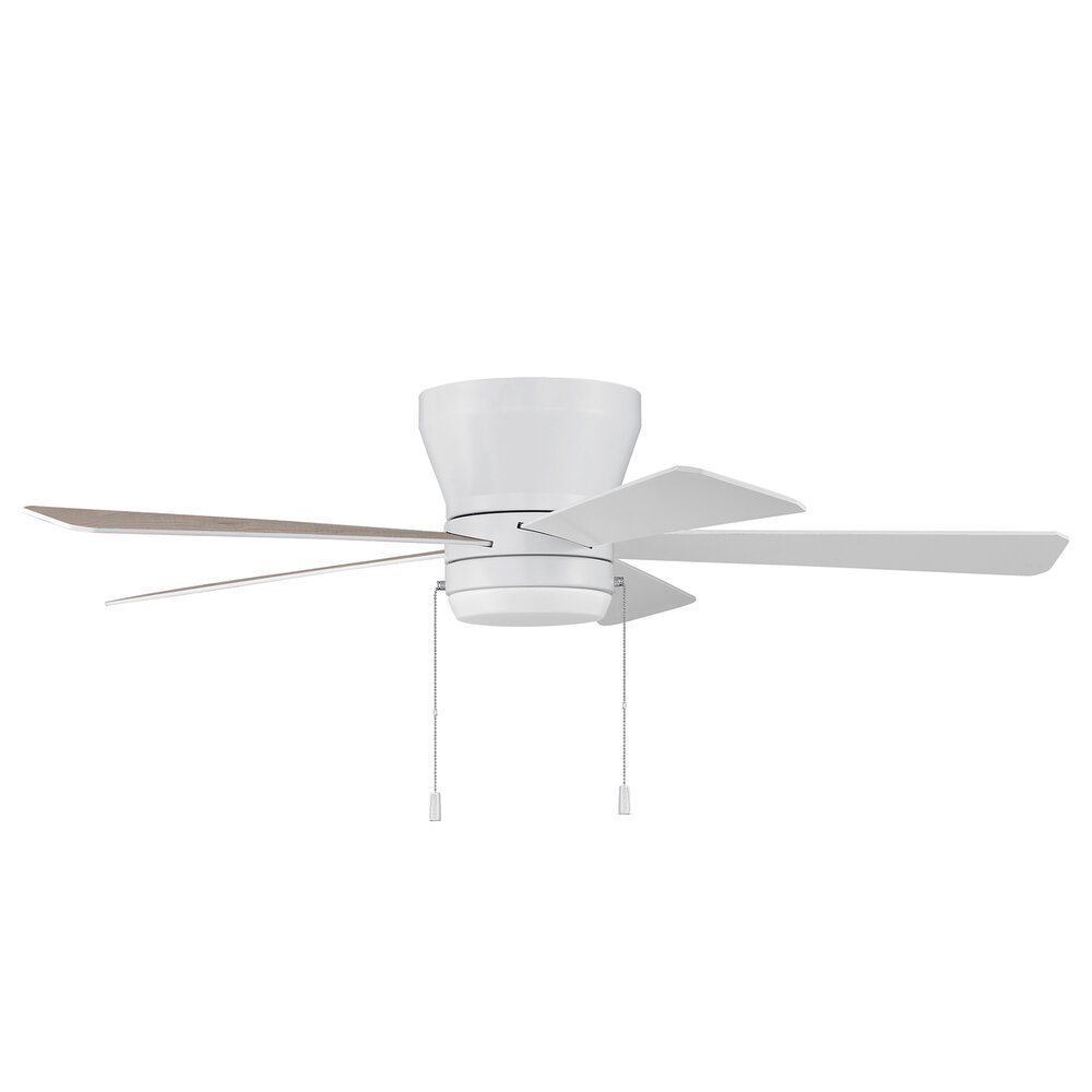 52" Fan In White And Frost White Acrylic Fixture