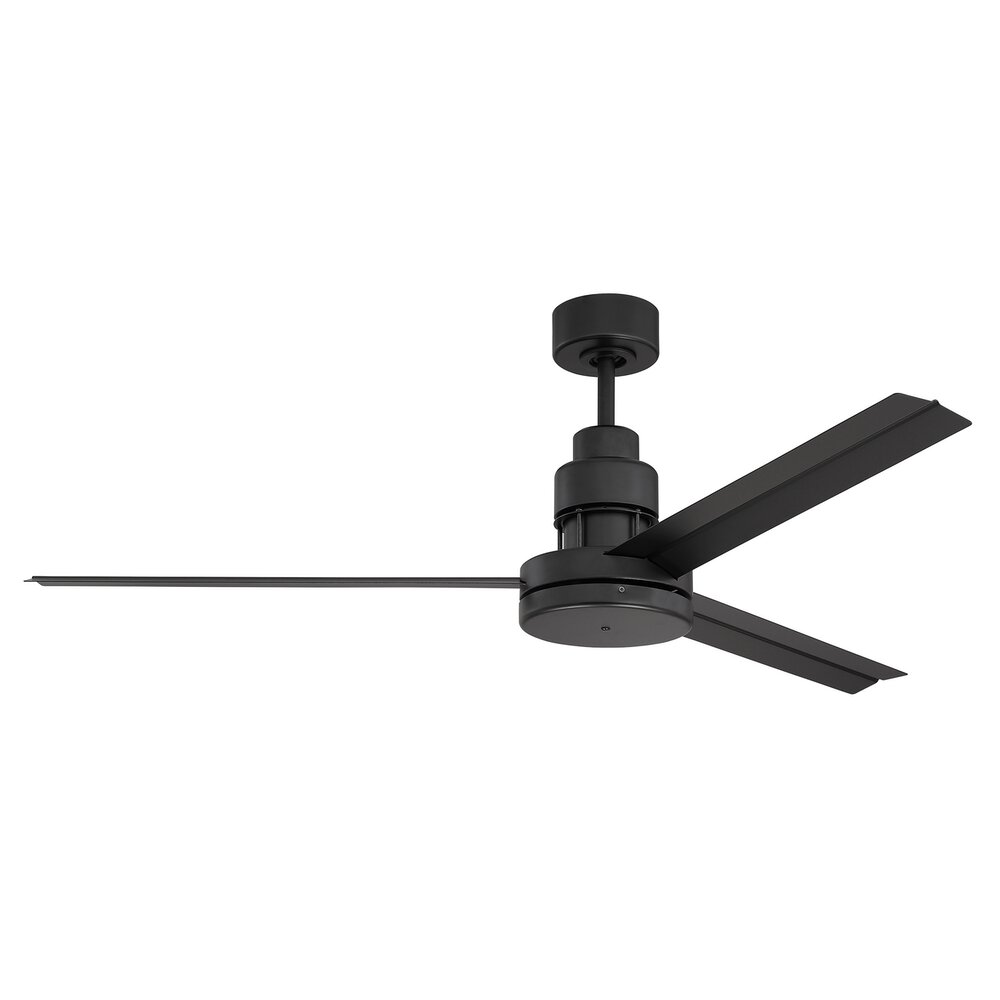 54" Ceiling Fan With Blades In Flat Black