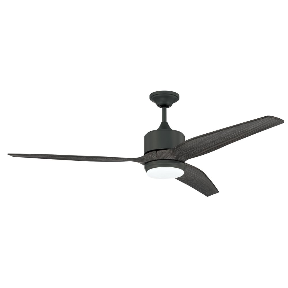 60" Ceiling Fan With Blades Included In Aged Galvanized And Frost White Glass