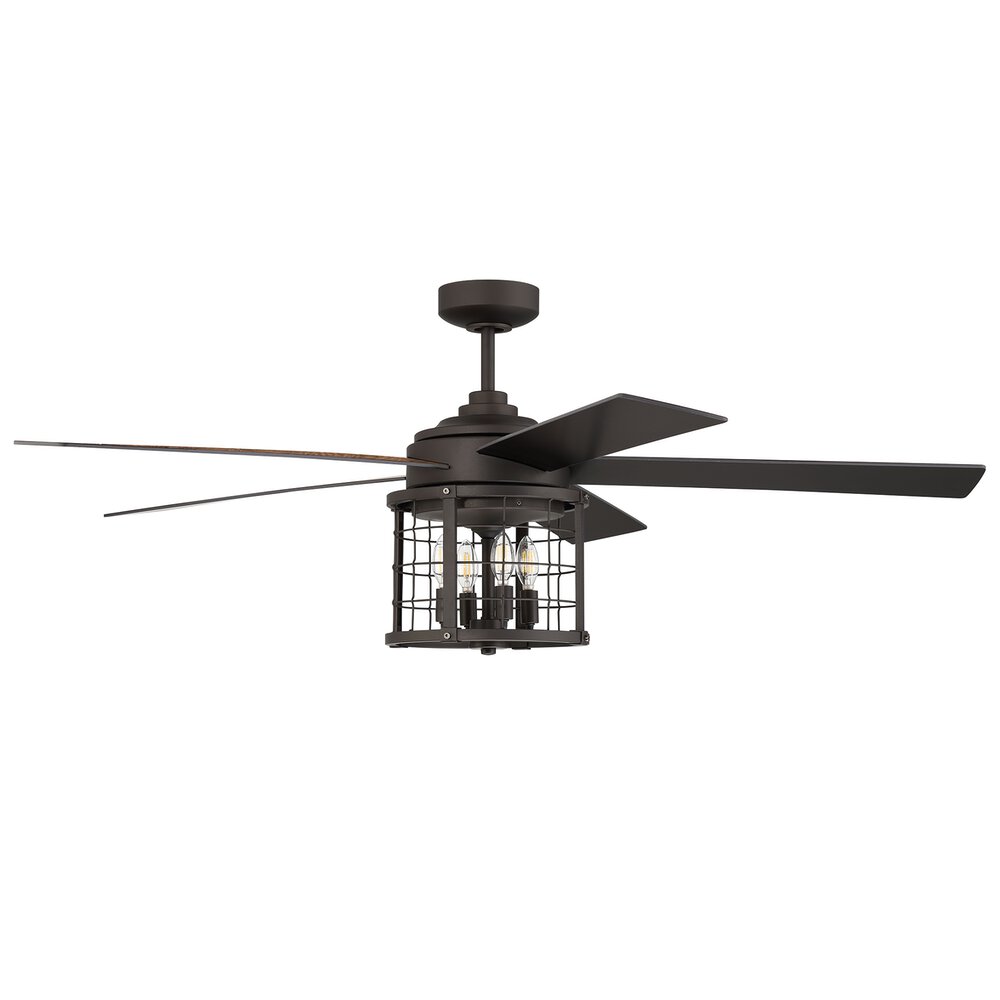 56" Ceiling Fan With Blades Light Kit With Dimmable Led Bulbs And Controls Included (Integrated) In Espresso