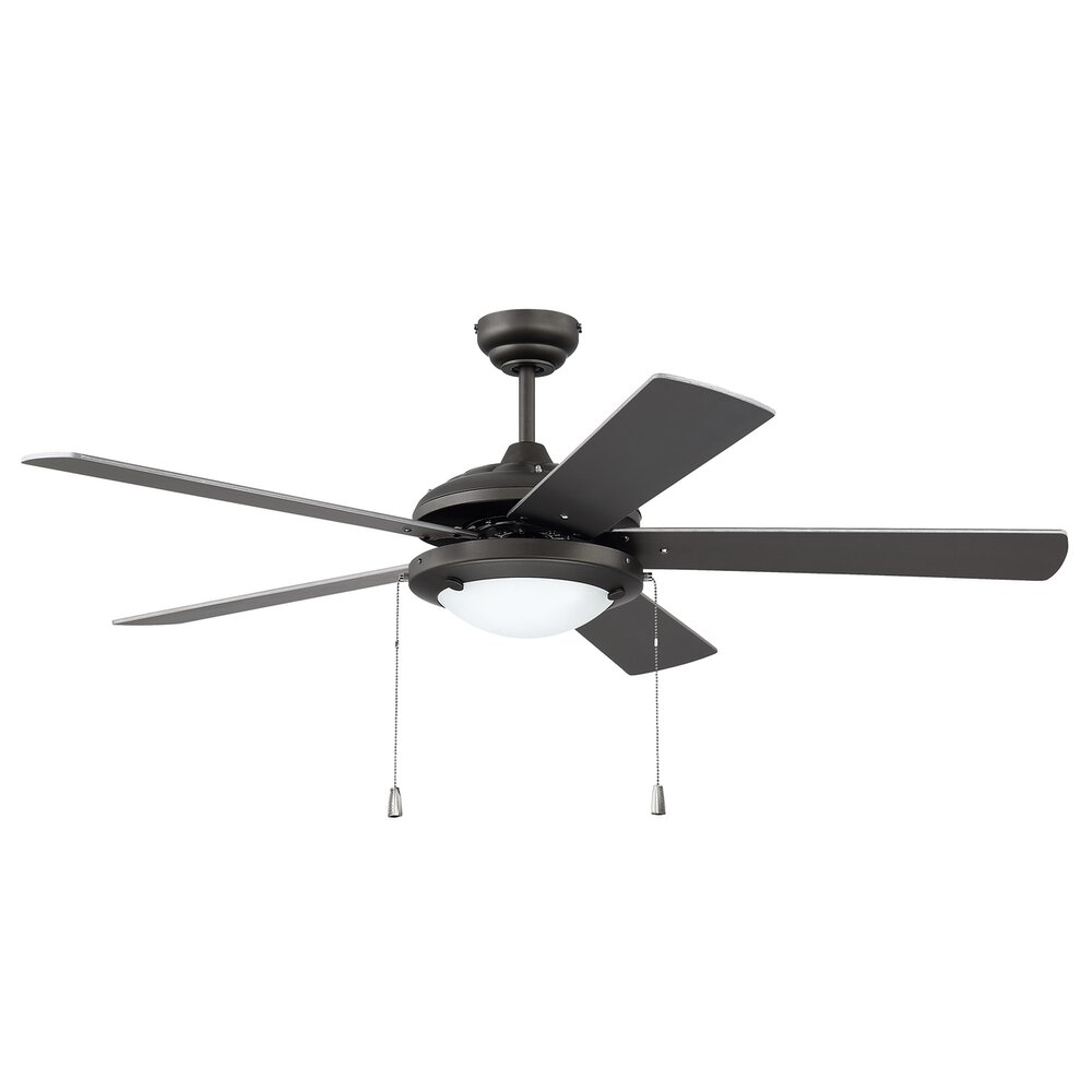 52" Ceiling Fan In Espresso And Frost White Glass
