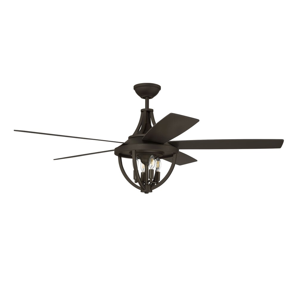 56" Ceiling Fan With Blades And Light Kit In Espresso