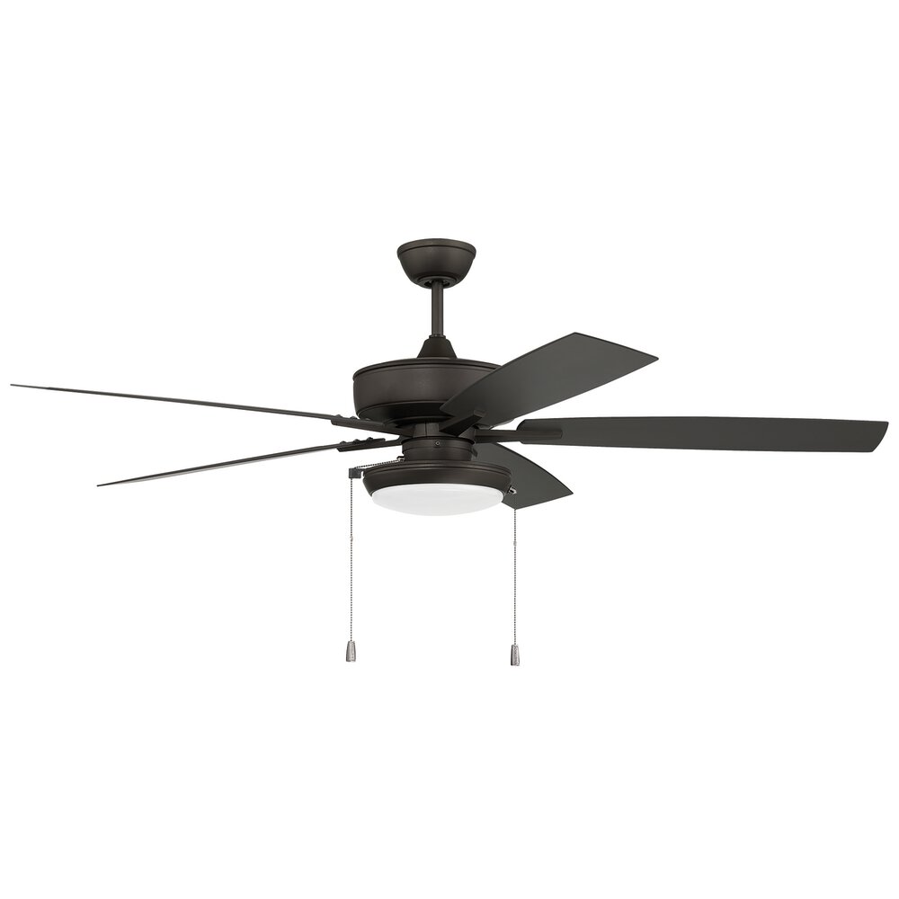 60" Outdoor Super Pro Fan With Disc Light Kit And Blades In Espresso And Frost White Glass