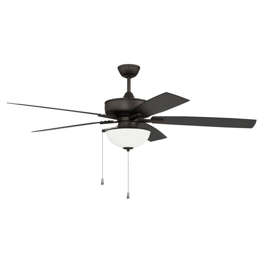 60" Outdoor Super Pro Fan With Bowl Light Kit And Blades In Espresso And Frost White Glass