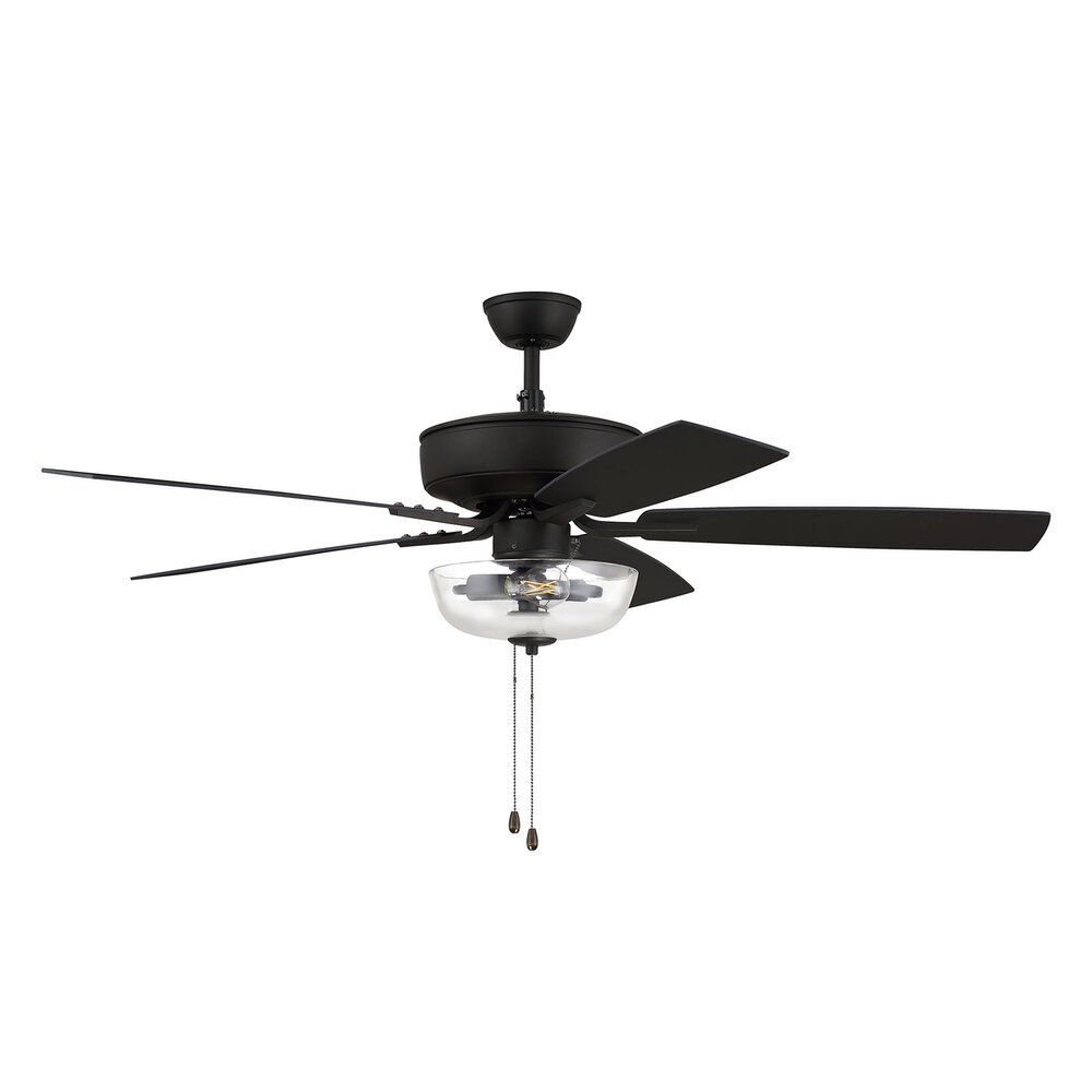 52" Pro Plus Fan With Light Kit And Blades In Espresso And Clear Glass
