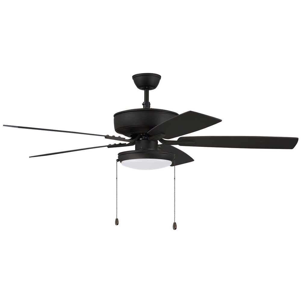 52" Pro Plus Fan With Slim Pan Light Kit And Blades In Espresso And Frost White Acrylic Fixture