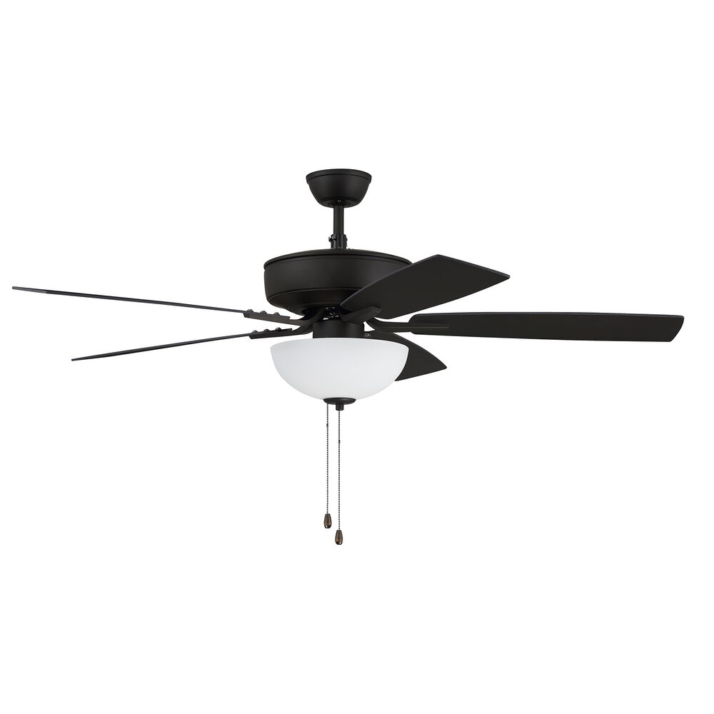 52" Pro Plus Fan With White Bowl Light Kit And Blades In Espresso