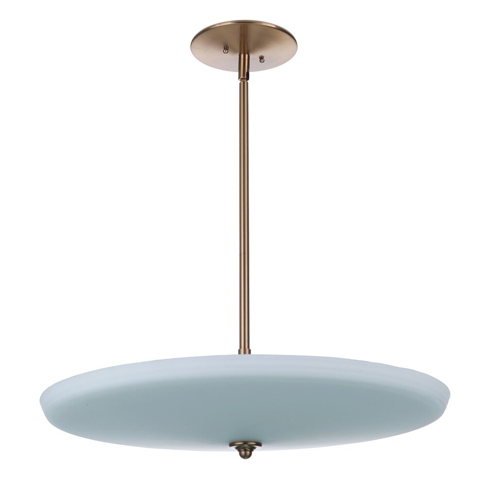 5 Light Pendant In Satin Brass And Frost White Glass