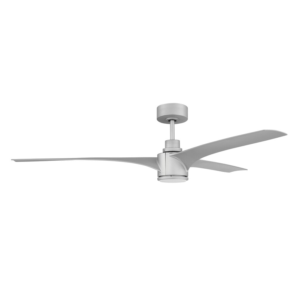 60" Ceiling Fan With Blades Inlcuded And Light Kit Included In Painted Nickel And Frost White Acrylic Fixture
