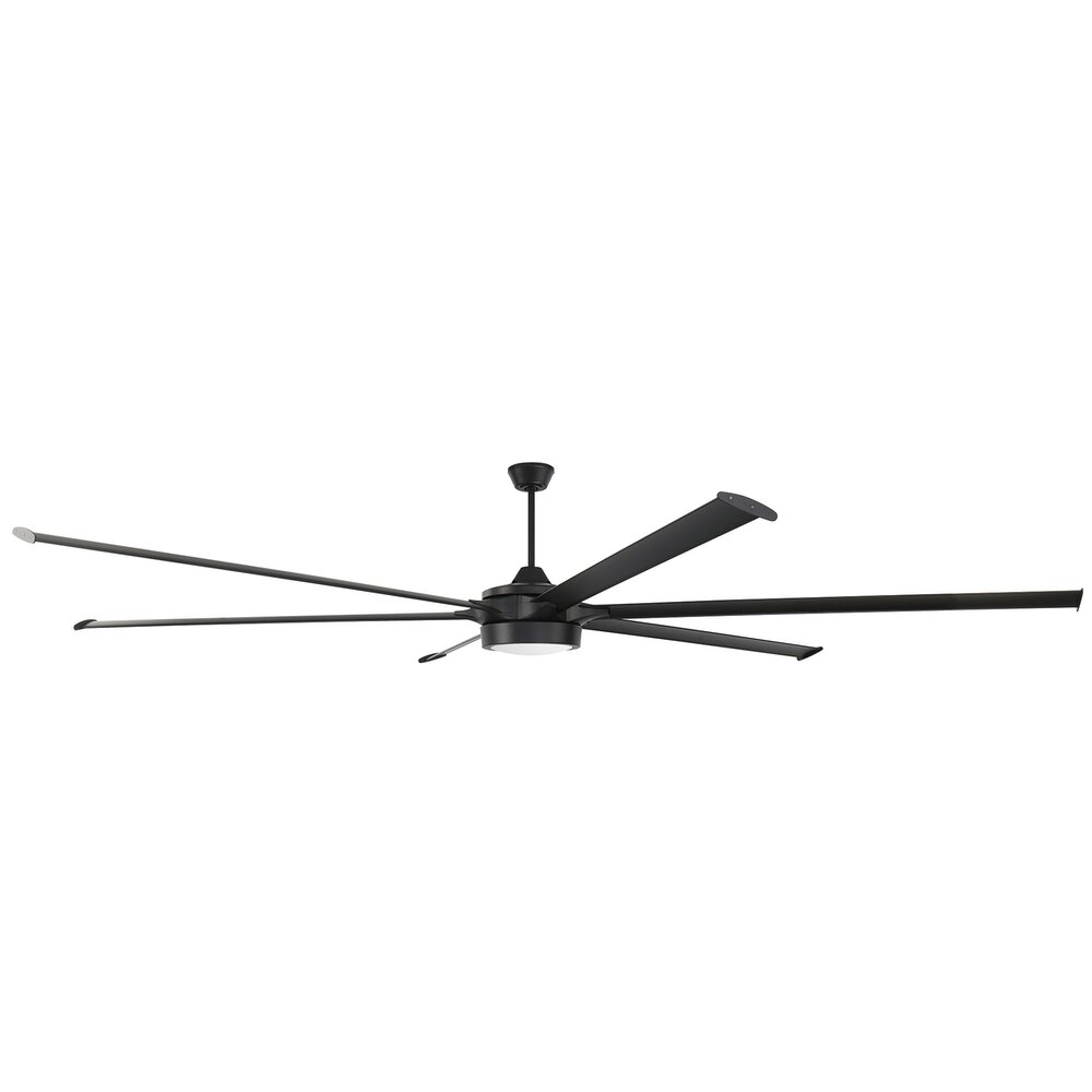 102" Indoor/Outdoor Fan With Blade Light Kit Included In Flat Black And Frost White Glass