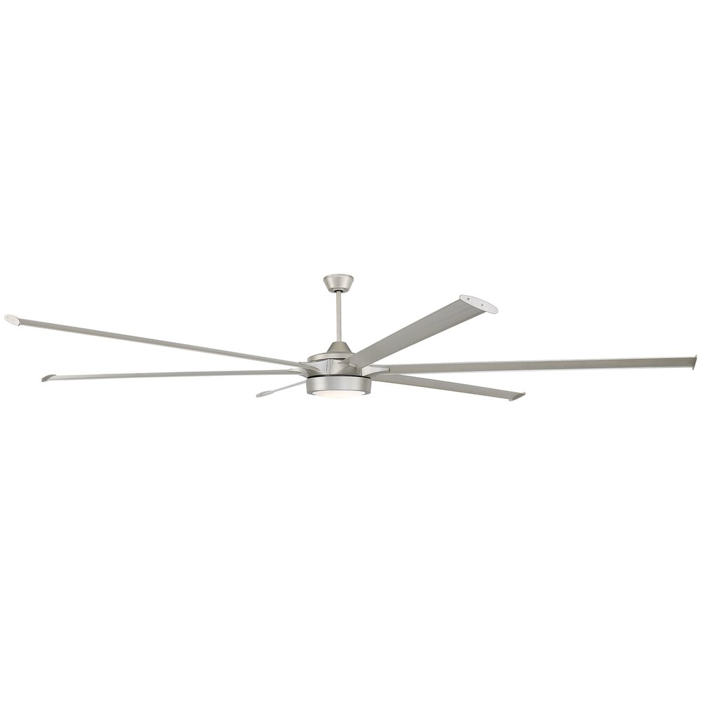102" Indoor/Outdoor Fan With Blade Light Kit Included In Painted Nickel And Frost White Glass