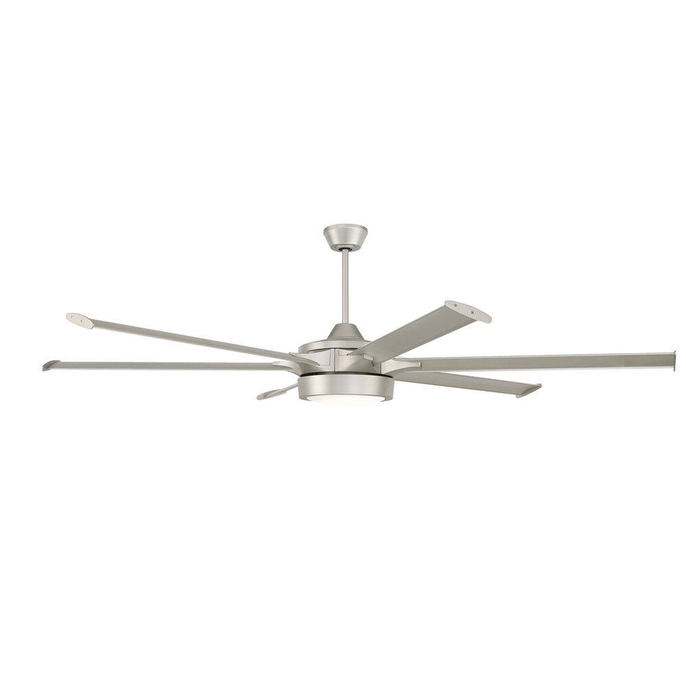 78" Indoor/Outdoor Fan With Blade Light Kit Included In Painted Nickel And Frost White Glass