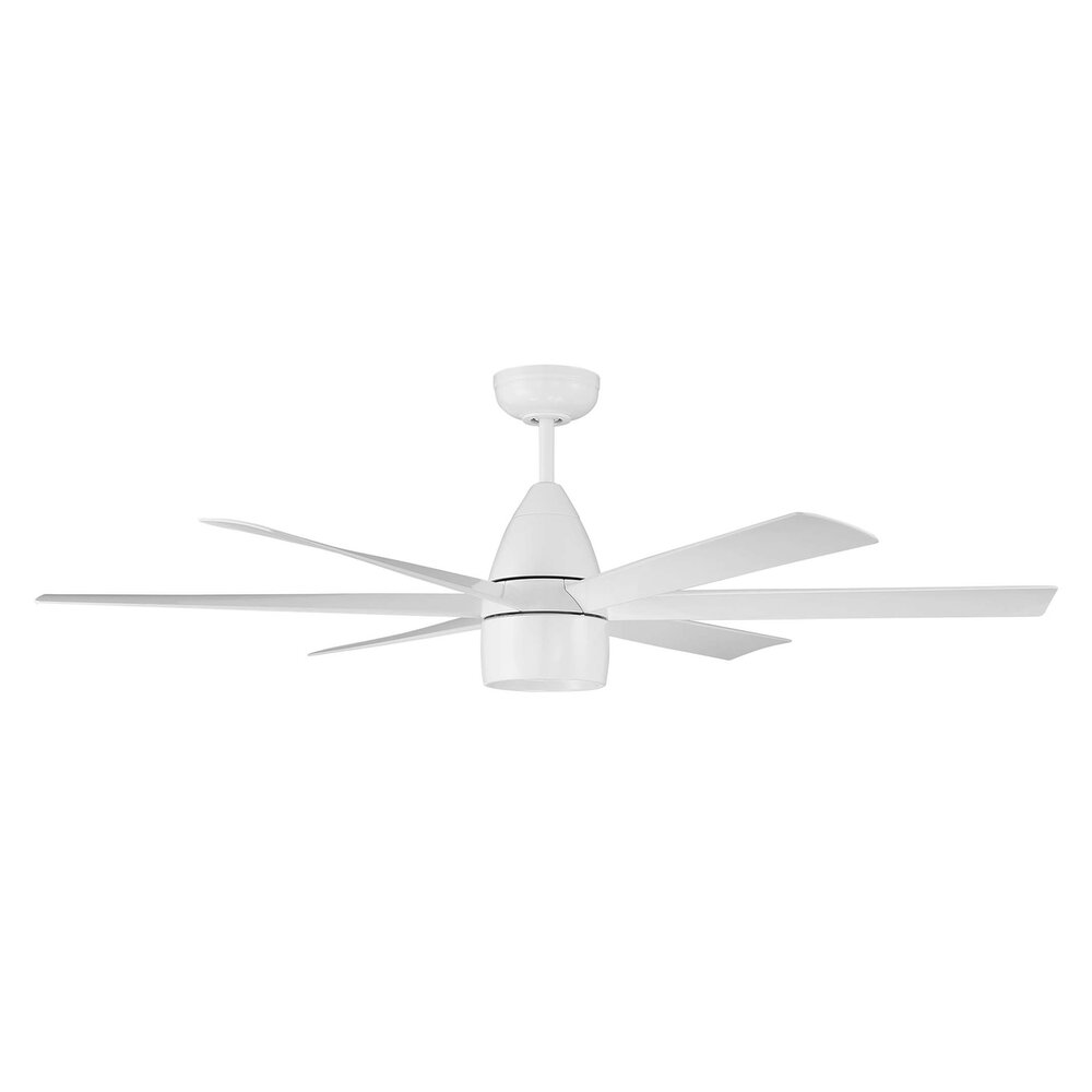 54" Fan In White And Frost White Acrylic Fixture