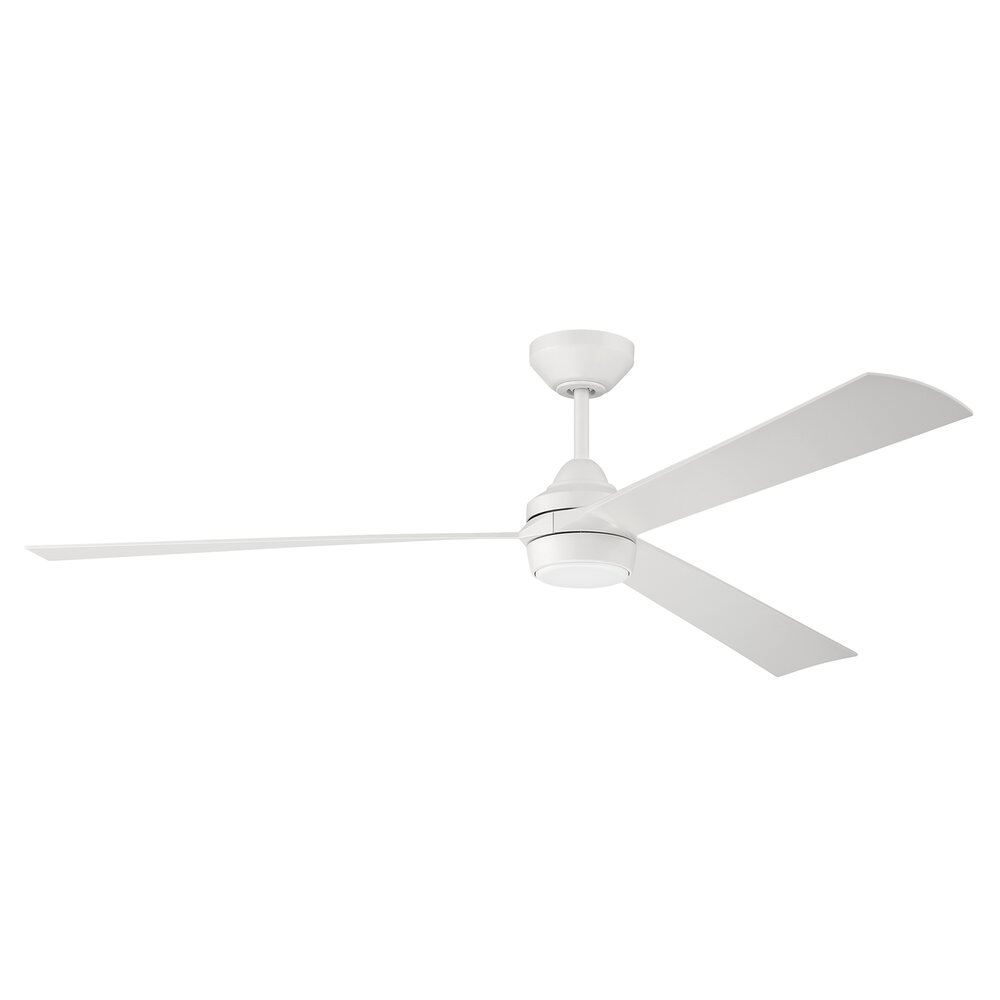 60" Ceiling Fan (Blades Included) In White And Frost White Acrylic Fixture