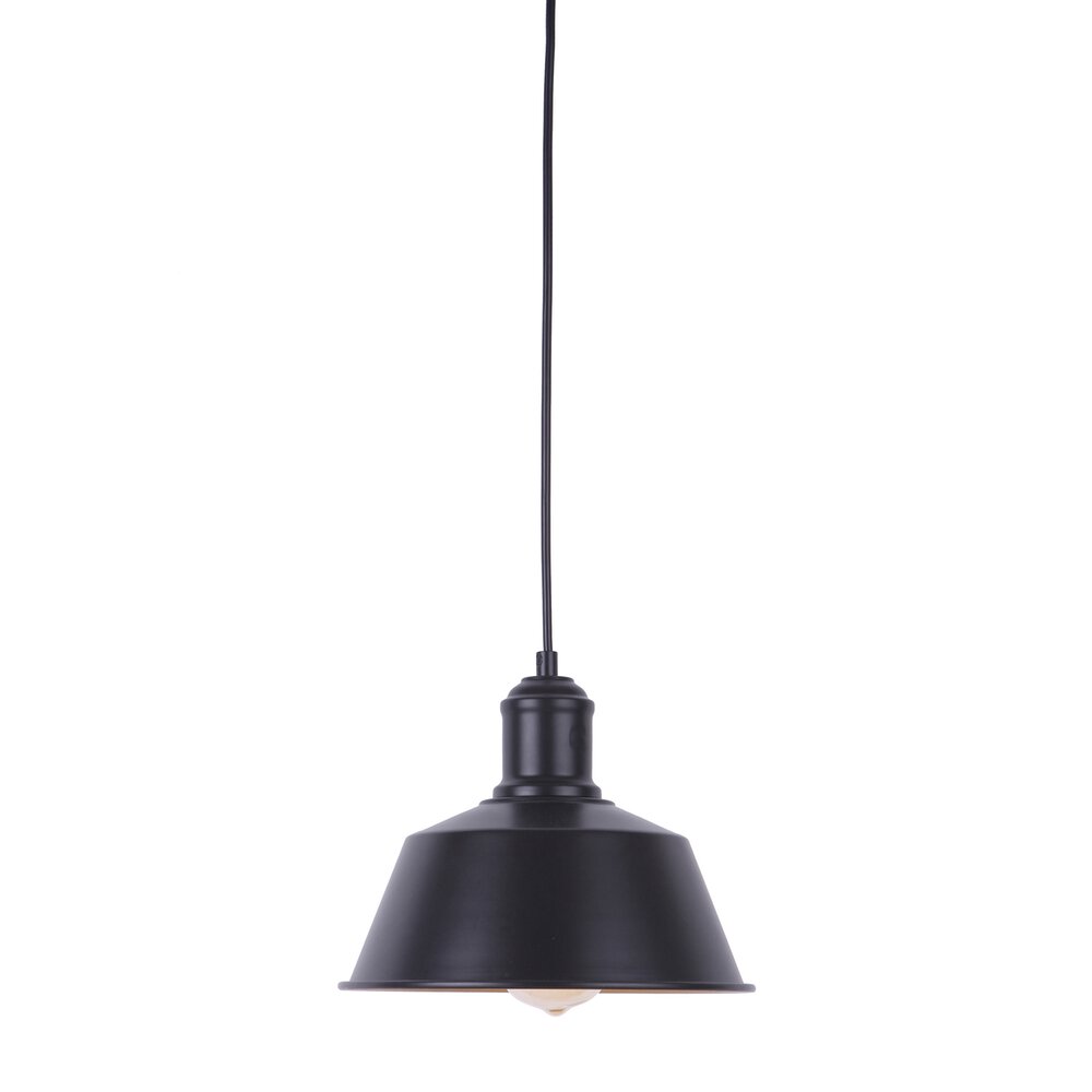 Portable Swag Pendant with Metal Shade in Flat Black