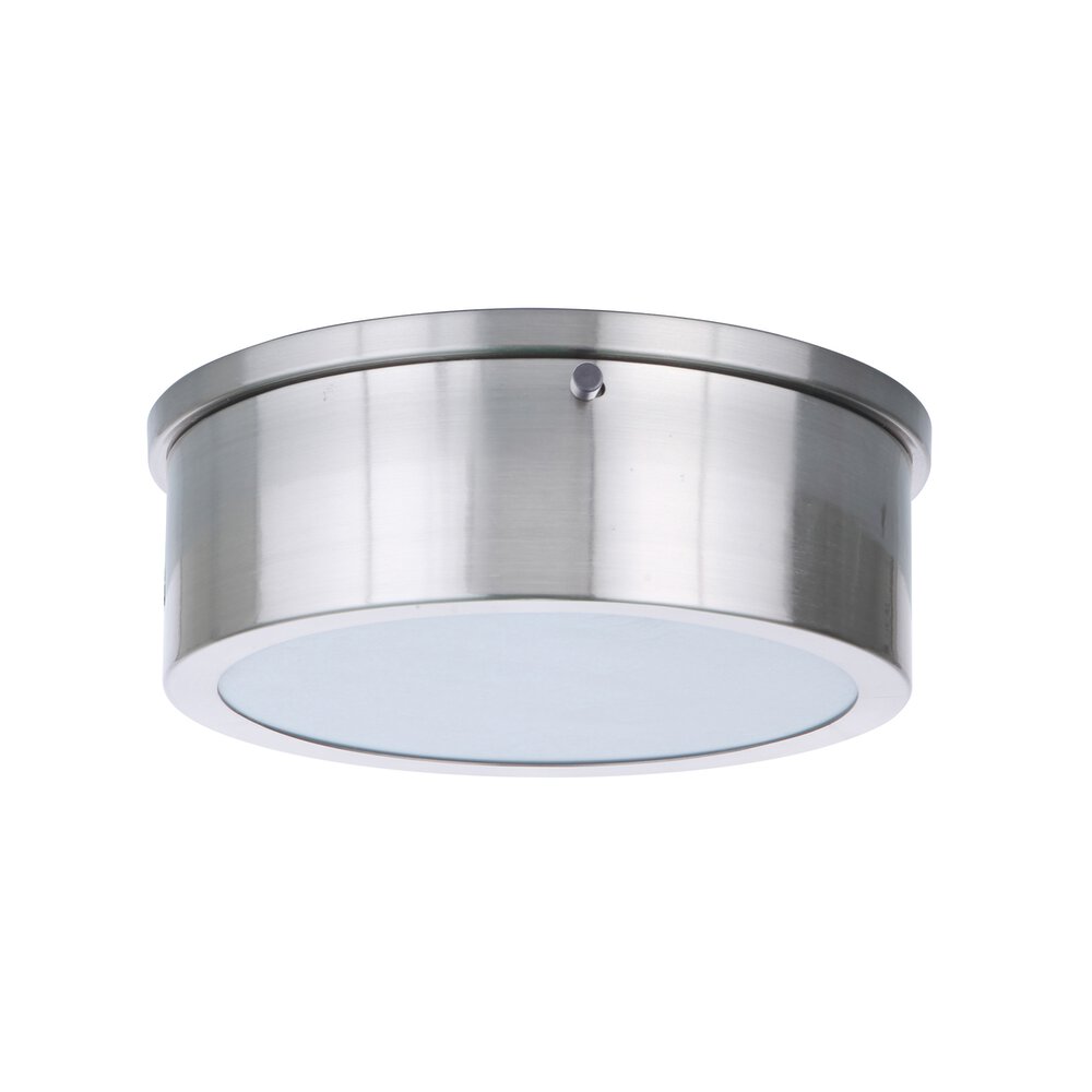 9" Led Flushmount In Brushed Polished Nickel And Frosted Acrylic Fixture