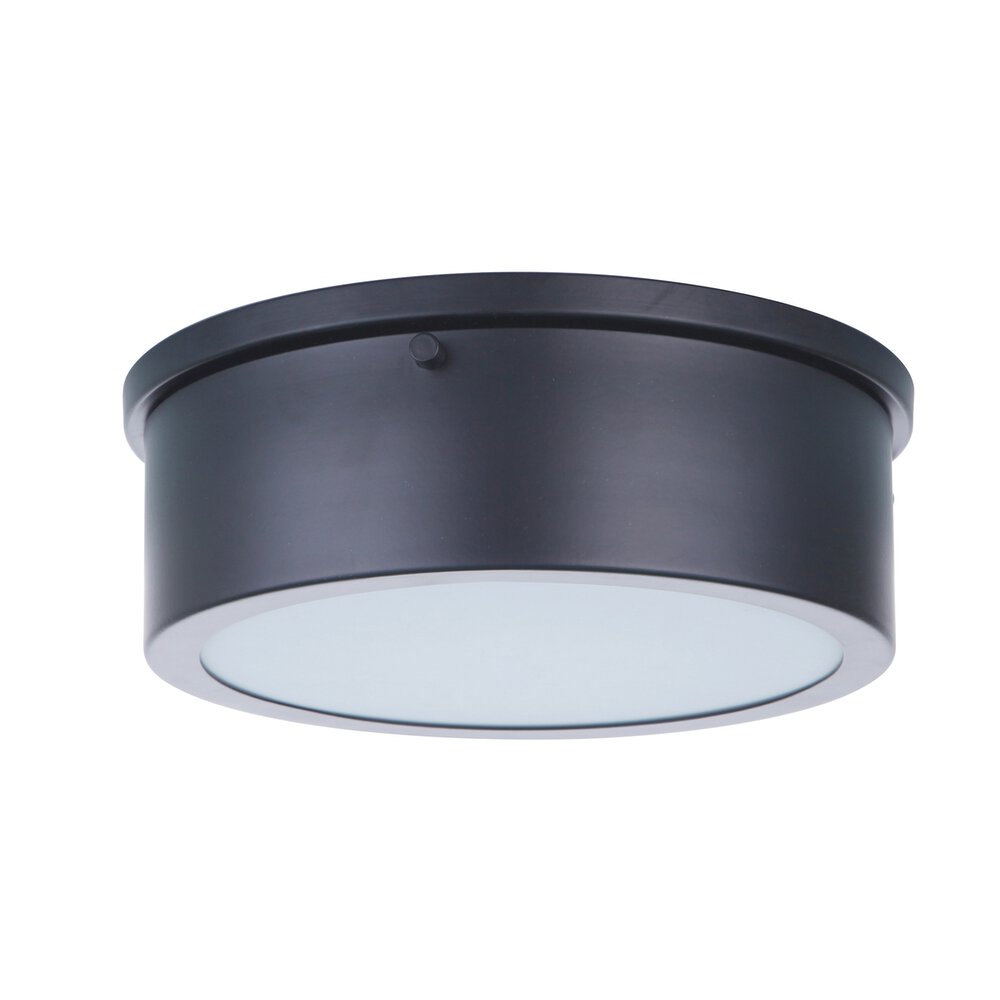 9" Led Flushmount In Flat Black And Frosted Acrylic Fixture
