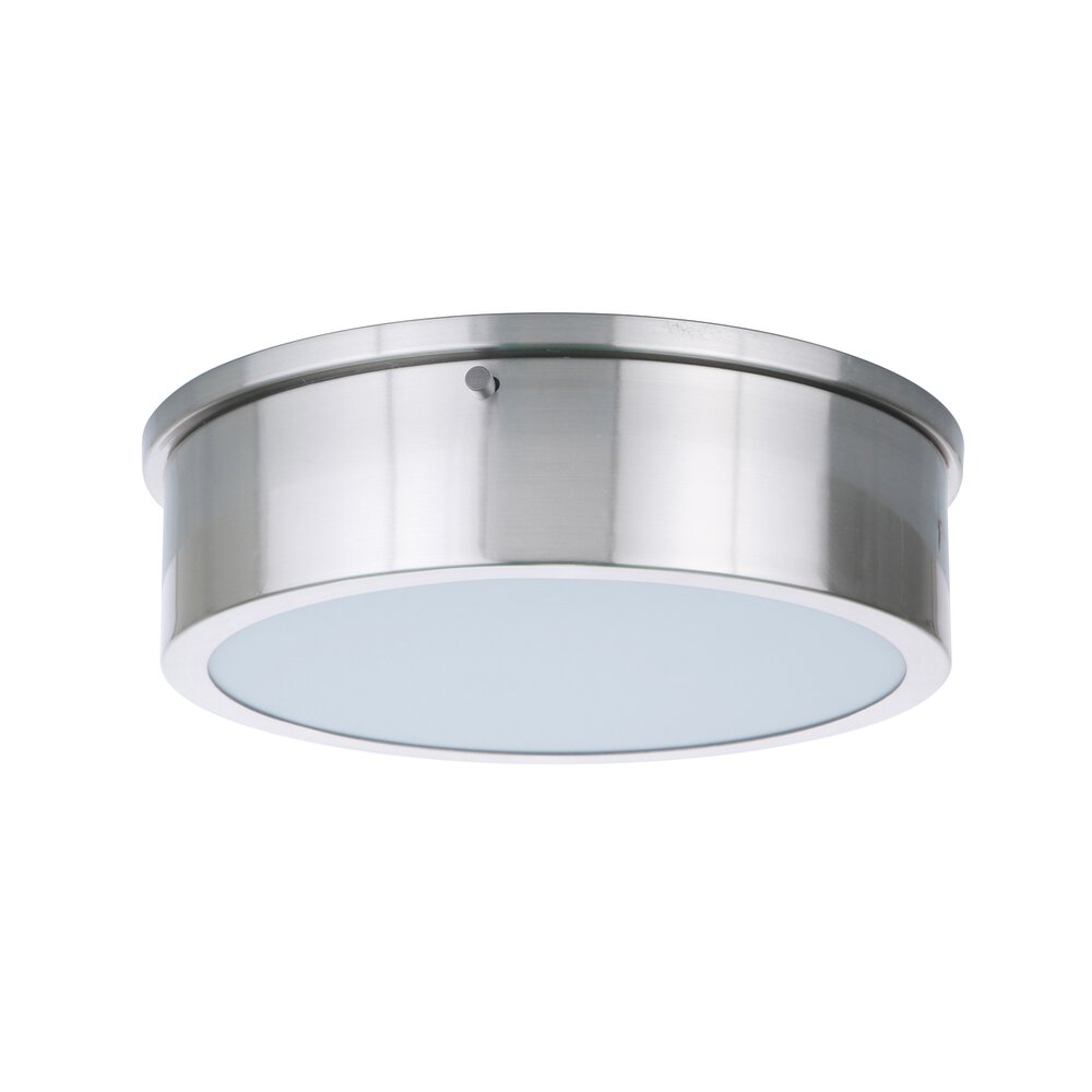 11" Led Flushmount In Brushed Polished Nickel And Frosted Acrylic Fixture