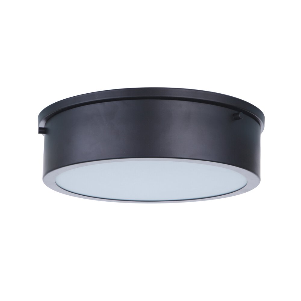 11" Led Flushmount In Flat Black And Frosted Acrylic Fixture