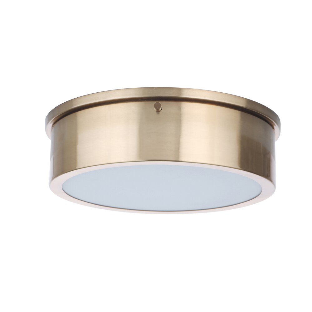 11" Led Flushmount In Satin Brass And Frosted Acrylic Fixture