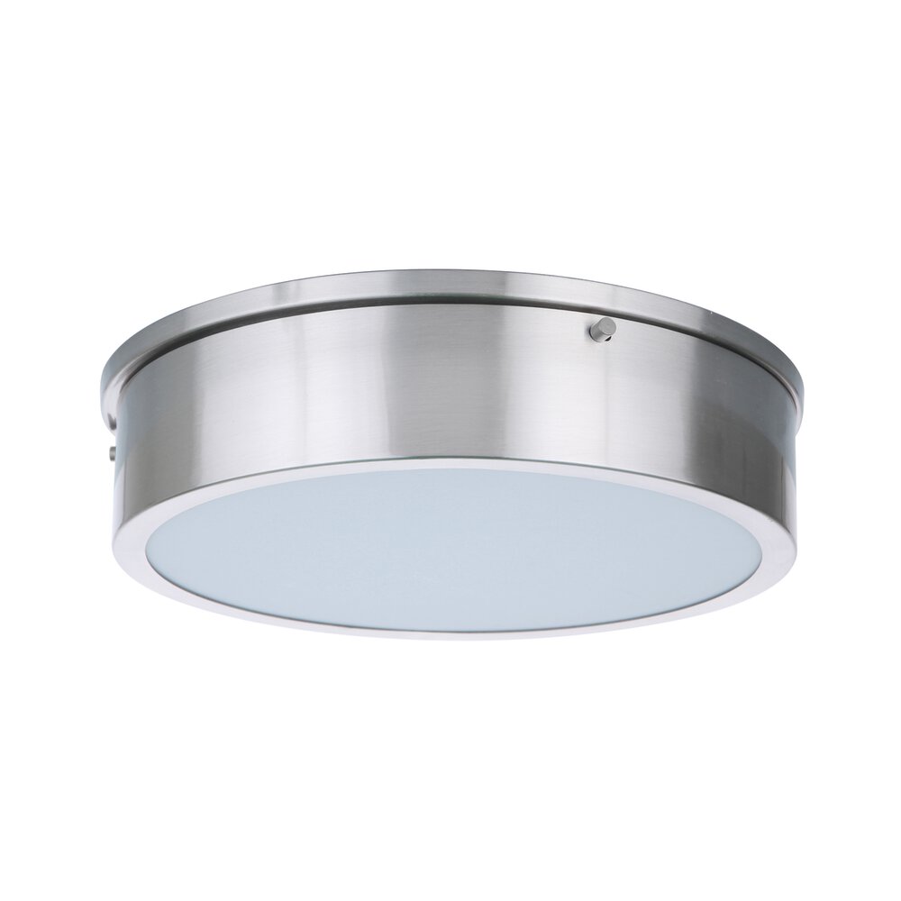 13" Led Flushmount In Brushed Polished Nickel And Frosted Acrylic Fixture