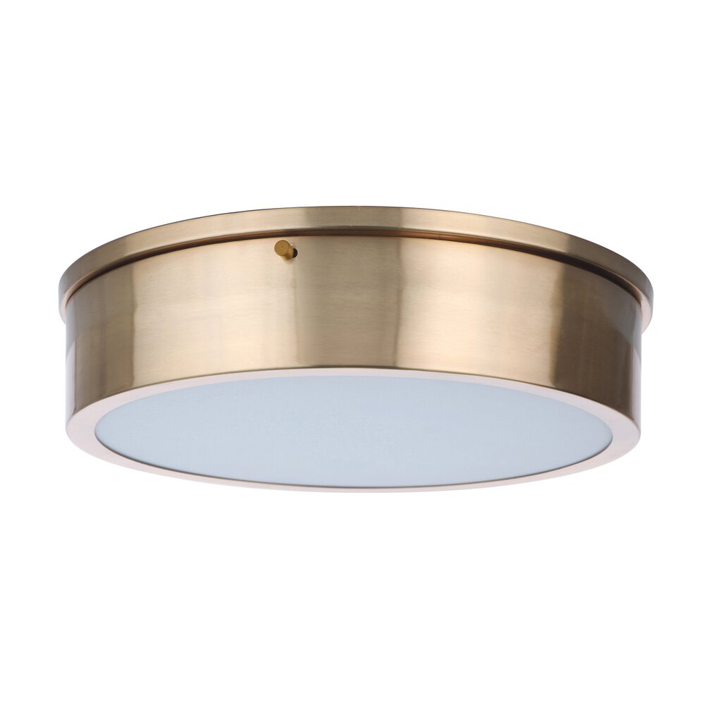 13" Led Flushmount In Satin Brass And Frosted Acrylic Fixture