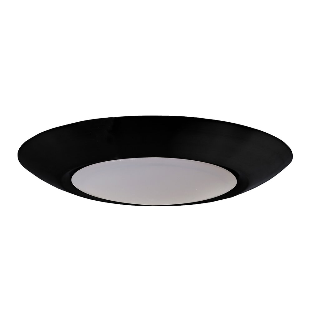 6" Led Slim Line Flushmount In Flat Black And Frosted Acrylic Fixture
