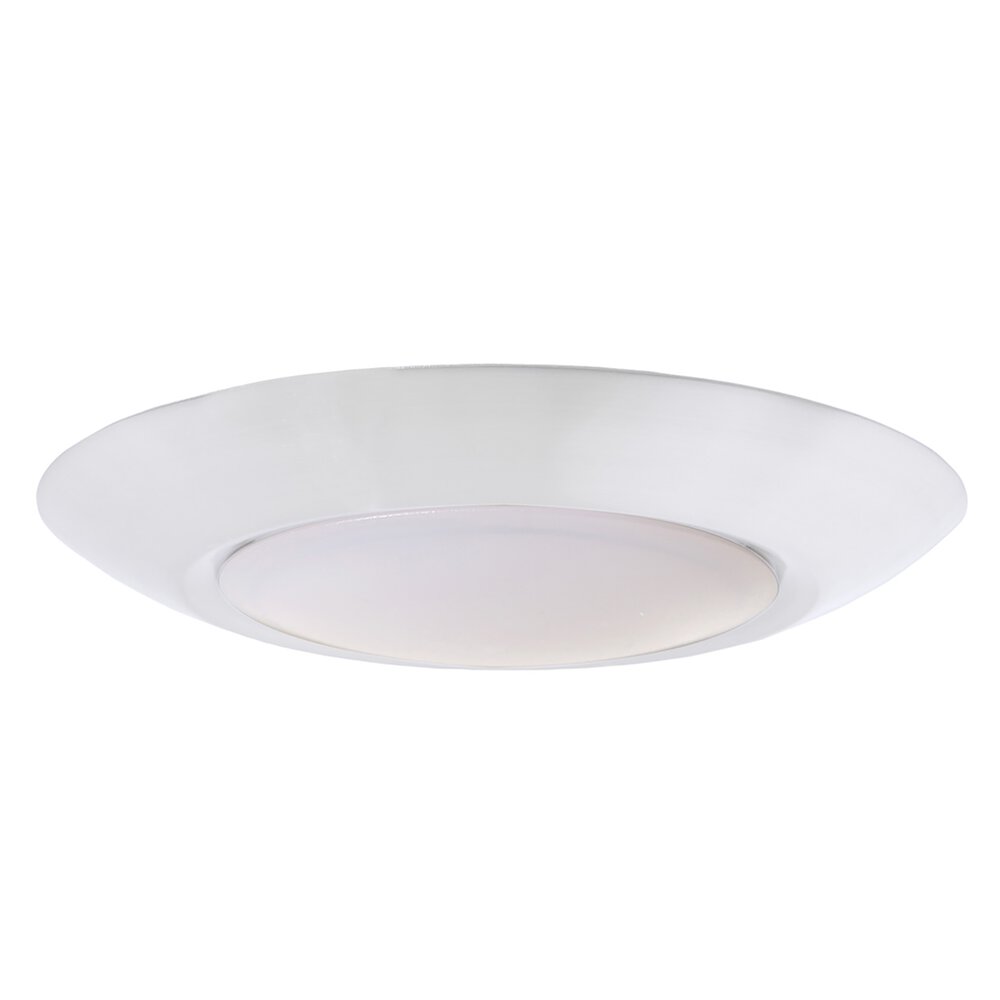 6" Led Slim Line Flushmount In White And Frosted Acrylic Fixture