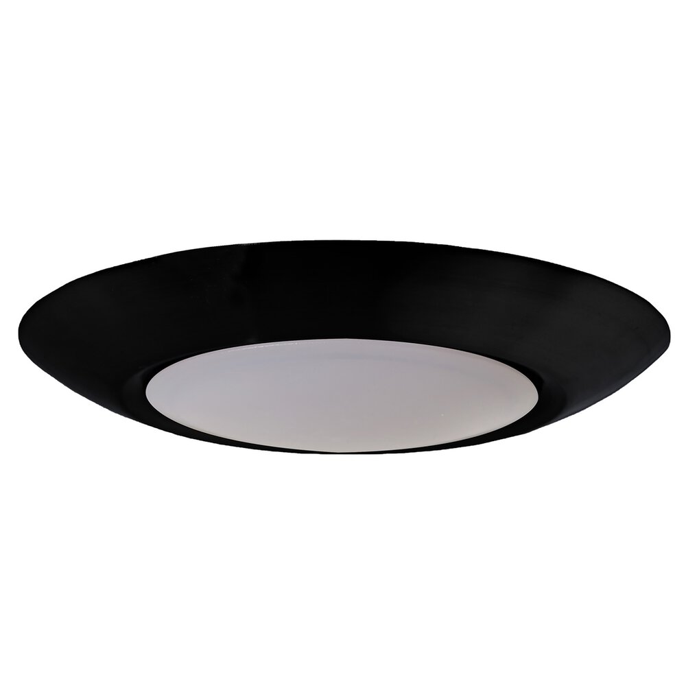 6" Led Slim Line Flushmount In Flat Black And Frosted Acrylic Fixture