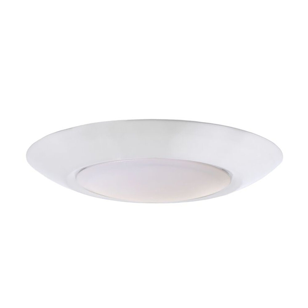 7" Led Slim Line Flushmount In White And Frosted Acrylic Fixture