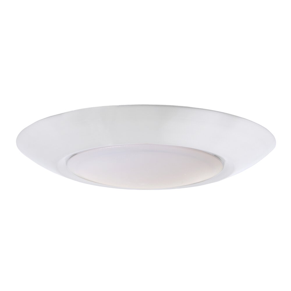 6" Led Slim Line Flushmount In White And Frosted Acrylic Fixture