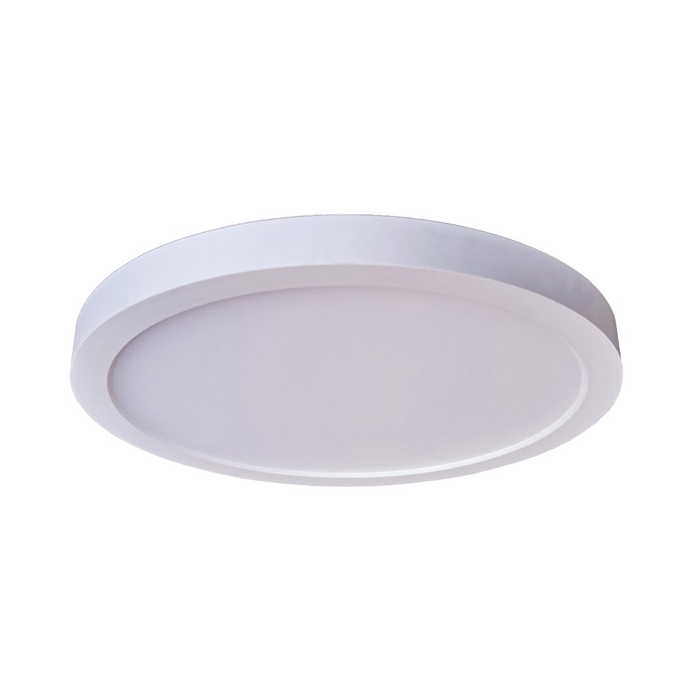 7" Led Slim Line Flushmount In White And Frosted Acrylic Fixture