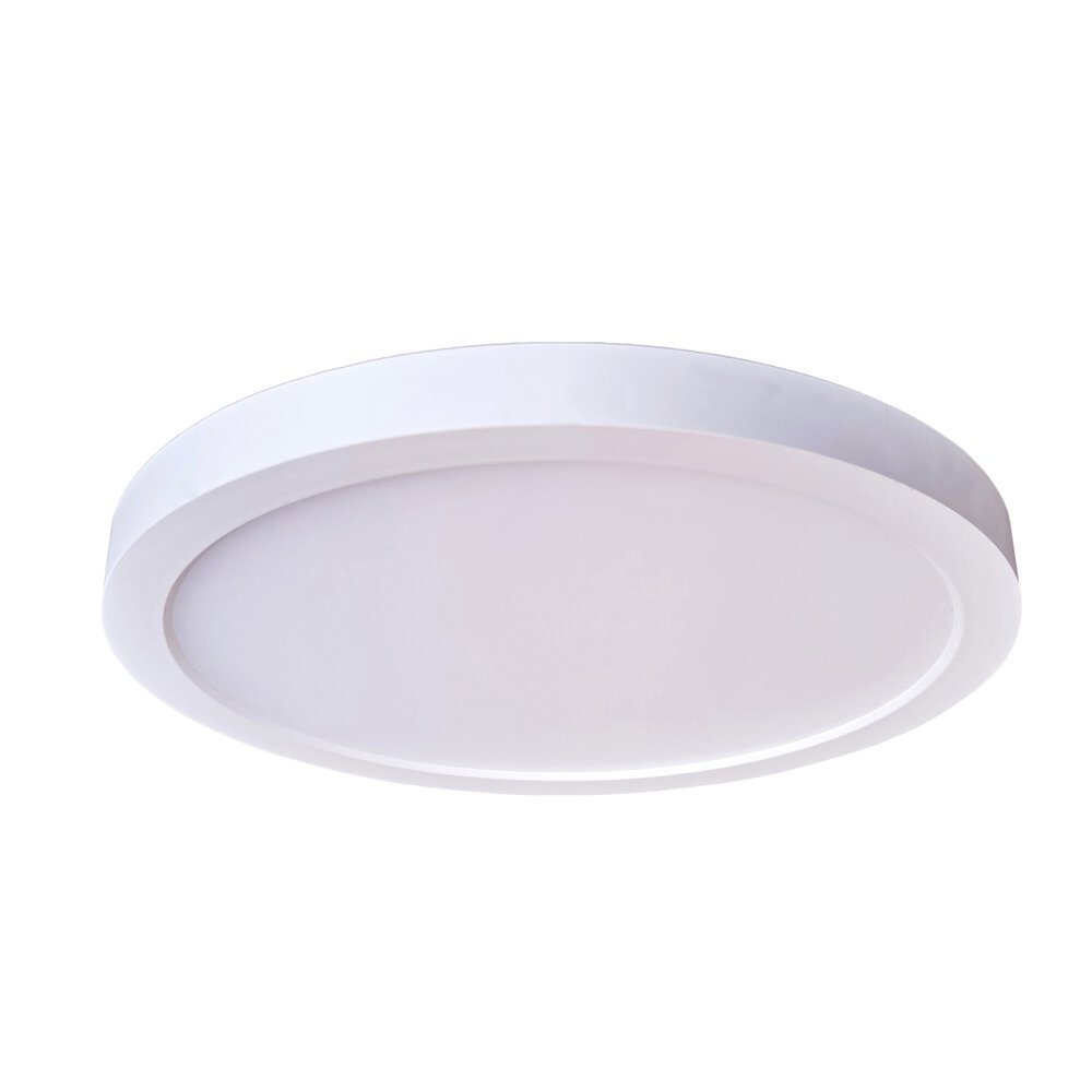 9" Led Slim Line Flushmount In White And Frosted Acrylic Fixture