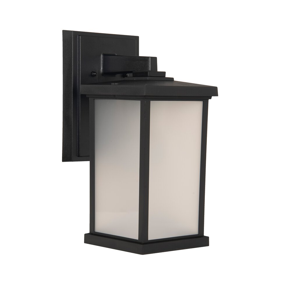 Outdoor Wall Mount In Matte Black And Frosted Polycarbonate Fixture