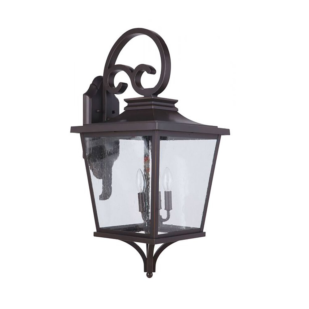 Outdoor Lantern In Dark Bronze Gilded And Seeded Glass