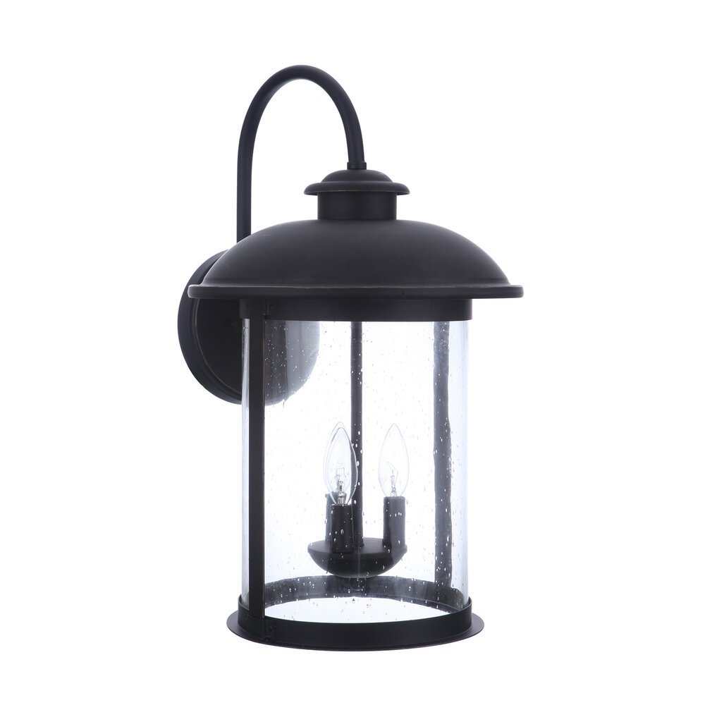 O' Fallon Outdoor Lantern In Dark Bronze Gilded And Seeded Glass