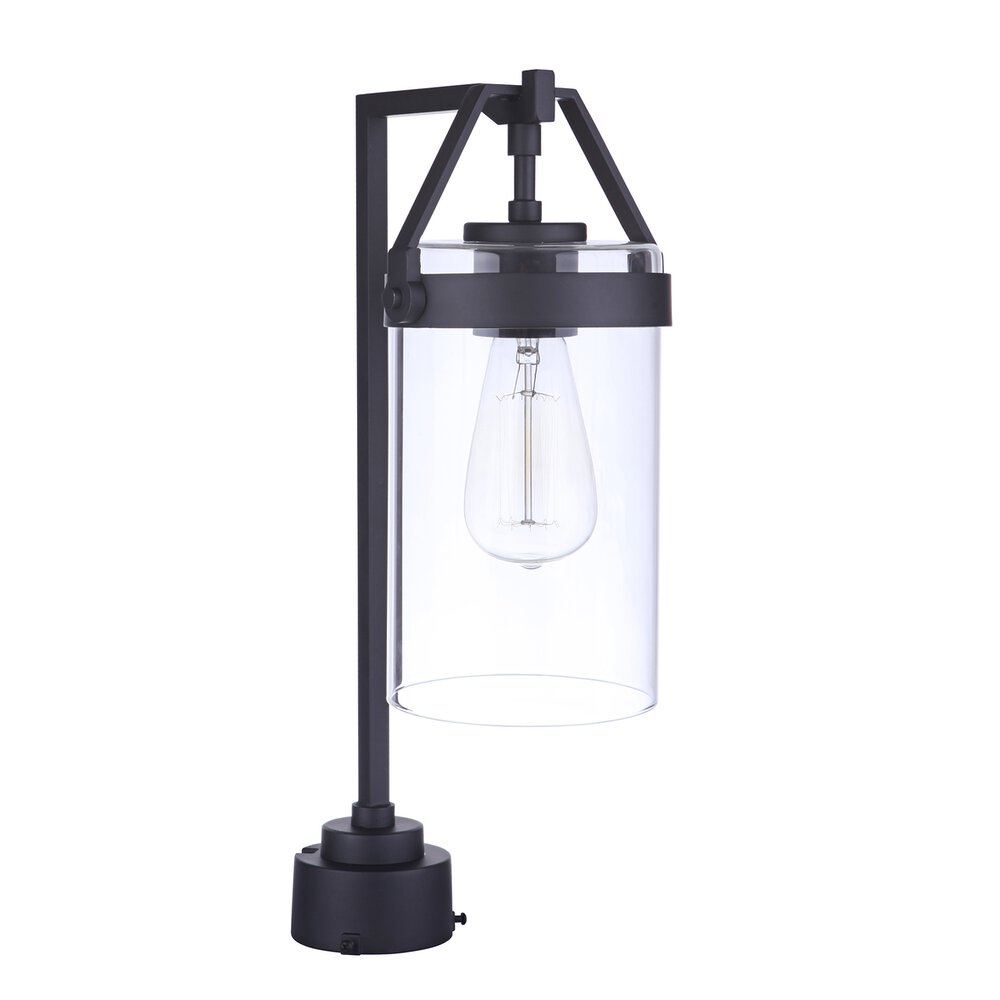 1 Light Outdoor Post Mount In Midnight And Clear Glass