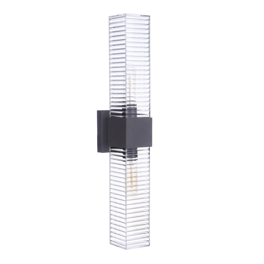 Outdoor Lantern 2 Light Midnight In Midnight And Ribbed Glass