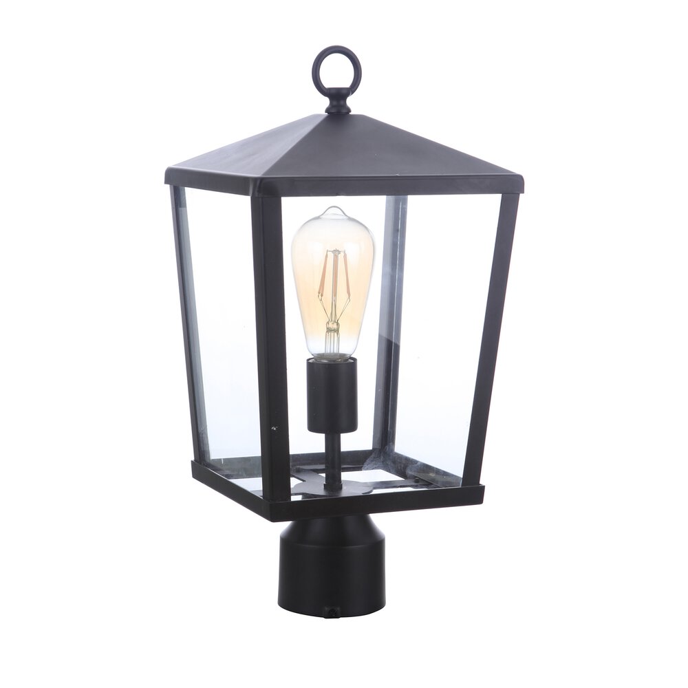 Outdoor Post 1 Light In Midnight And Clear Glass